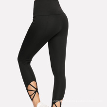 Serviço OEM confortável meia-calça com faixas no tornozelo preto calças esportivas para ioga leggings femininos